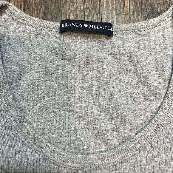 Women’s Brandi Melville Gray Crop Top Shirt One Size - Picture 3 of 8